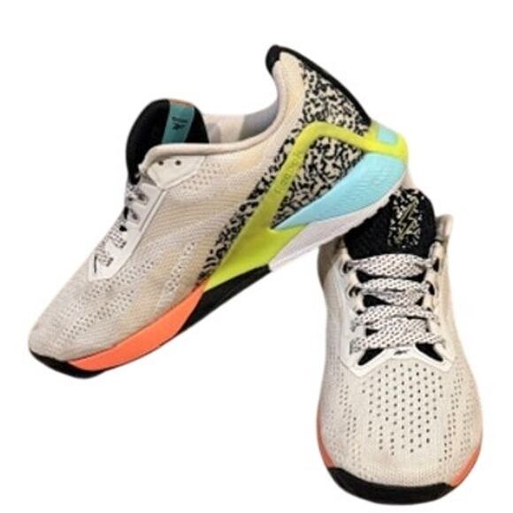 Reebok Nano X1 Training Shoes White Neon CrossFit Sneakers Men’s 9 main image 4